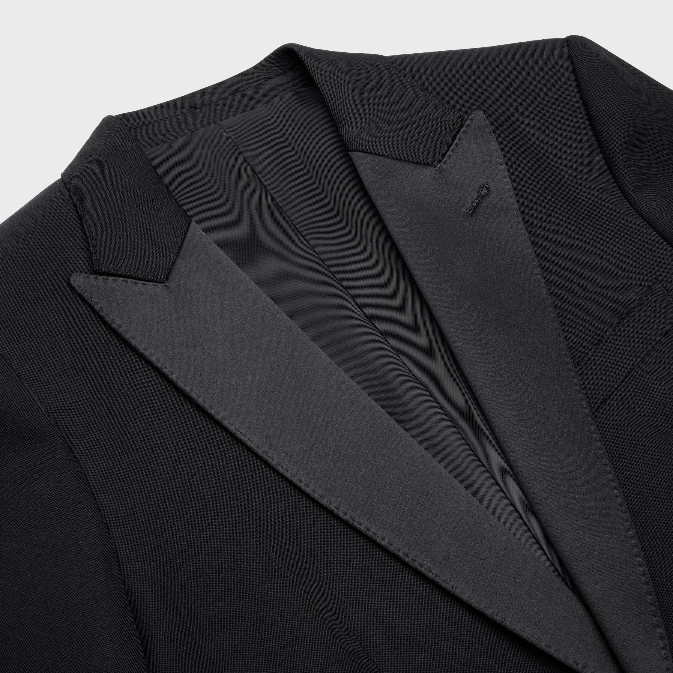 classic tux jacket in grain de poudre - BLACK | CELINE