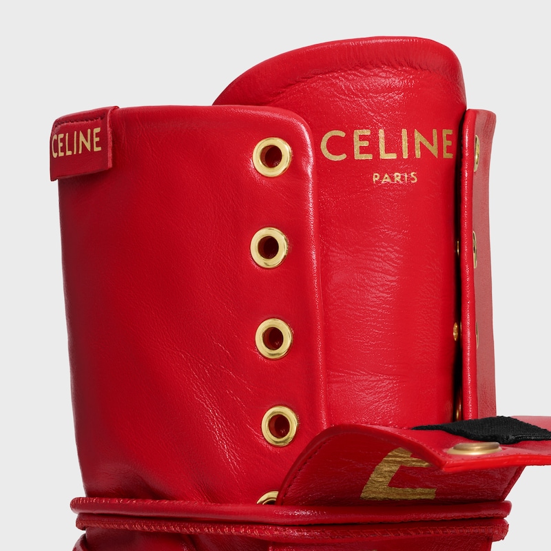 BALLET HIGH - LACE-UP BOOT IN LAMBSKIN - BRIGHT RED -  - 1 | CELINE