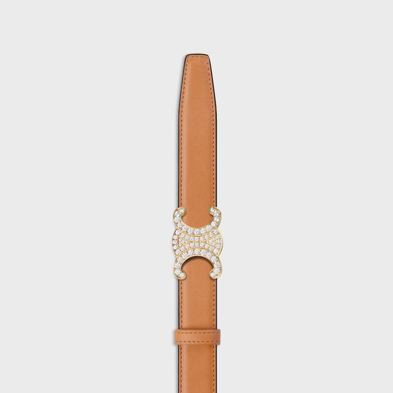Reversible Strap 25MM IN Natural Calfskin and Triomphe Canvas -  -  - 1 | CELINE