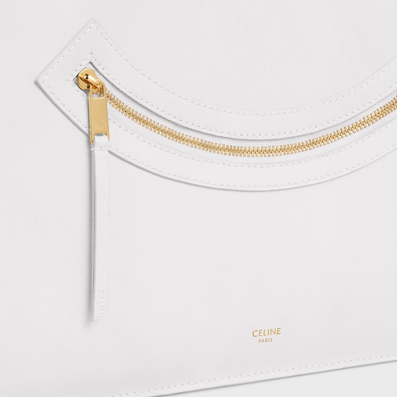 FLACHE LUGGAGE AUS GLÄNZENDEM KALBSLEDER - WEISS - HOBO UND TOTE BAGS - 1 | CELINE