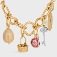 Celine Charms fig in Brass with Gold Finish, Enamel and Strass - PURPLE / CREAM / GOLD - NEW - 2 | CELINE