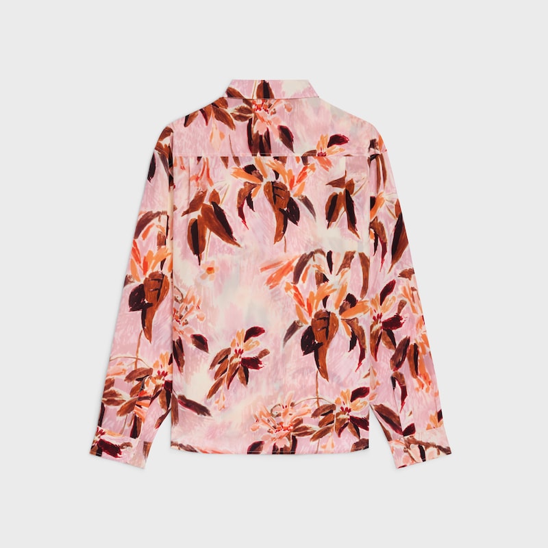 CAMISA HOLGADA DE CREP&Eacute; DE CHINA - CREMA/NARANJA/CO&Ntilde;AC -  - 1 | CELINE