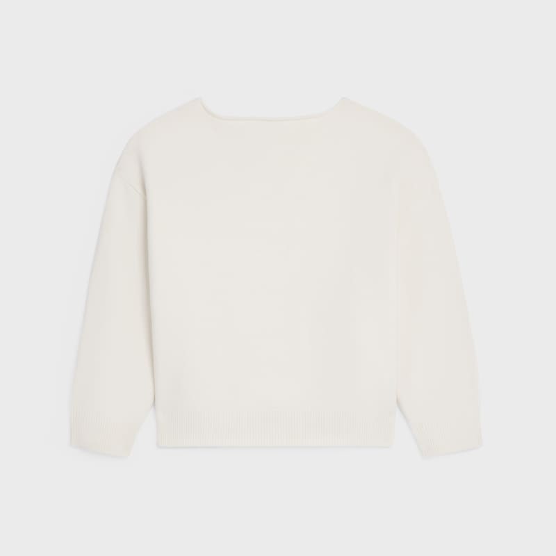 boatneck sweater IN wool and cashmere - WHITE -  - 1 | CELINE