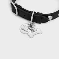 Bone dog medal in brass - SILVER - DOG ACCESSORIES - 1 | CELINE