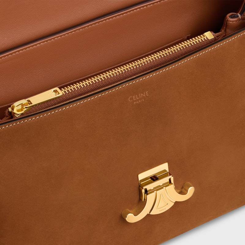 BOLSO NINO MEDIANO DE PIEL DE BECERRO NUBUCK - CAMEL - BOLSOS CON ASA SUPERIOR - 1 | CELINE