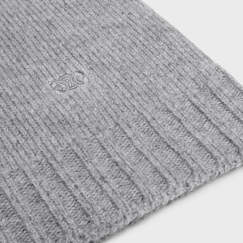 crewneck sweater IN SEAMLESS CASHMERE - MEDIUM GREY -  - 1 | CELINE