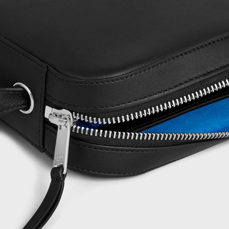 MESSENGER BAG WITH CHARM IN SMOOTH CALFSKIN AND LAMBSKIN - BLACK / ULTRA BLUE - CROSS-BODY BAGS - 1 | CELINE