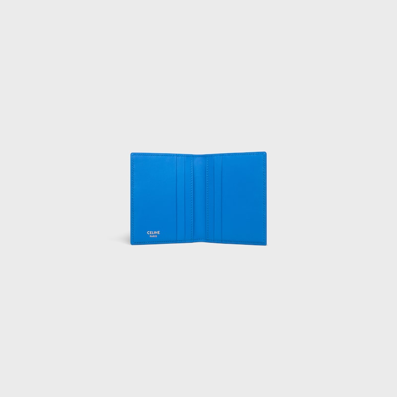 BI-FOLD CARD HOLDER TRIOMPHE PONTET IN GOATSKIN - ULTRA BLUE - COIN AND CARD HOLDERS - 1 | CELINE