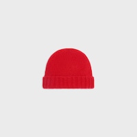 triomphe beanie IN cashmere and silk - BRIGHT RED -  - 2 | CELINE