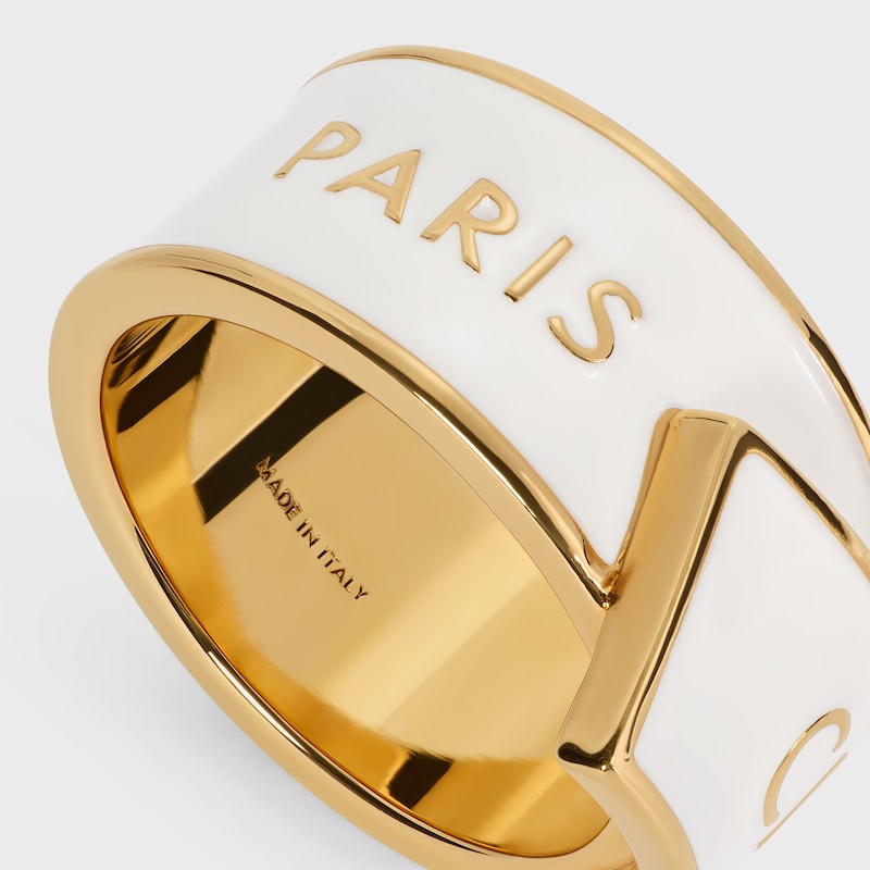 BAGUE CELINE RIBBON EN ÉMAIL ET LAITON DORÉ - IVORY / GOLD -  - 1 | CELINE