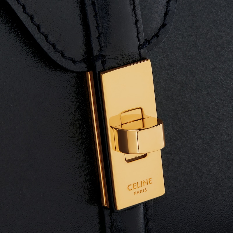MINI 16 IN Satinated Calfskin - BLACK - TOP-HANDLE BAGS - 1 | CELINE