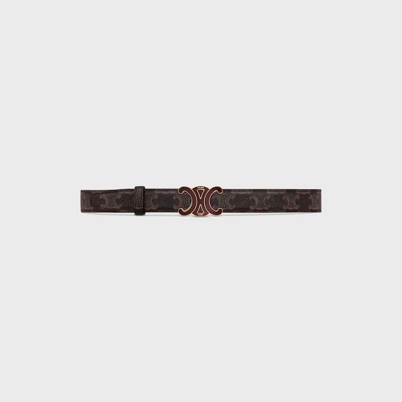 Wendbarer Riemen 25 mm AUS Taurillonleder und Triomphe Canvas -  -  - 1 | CELINE