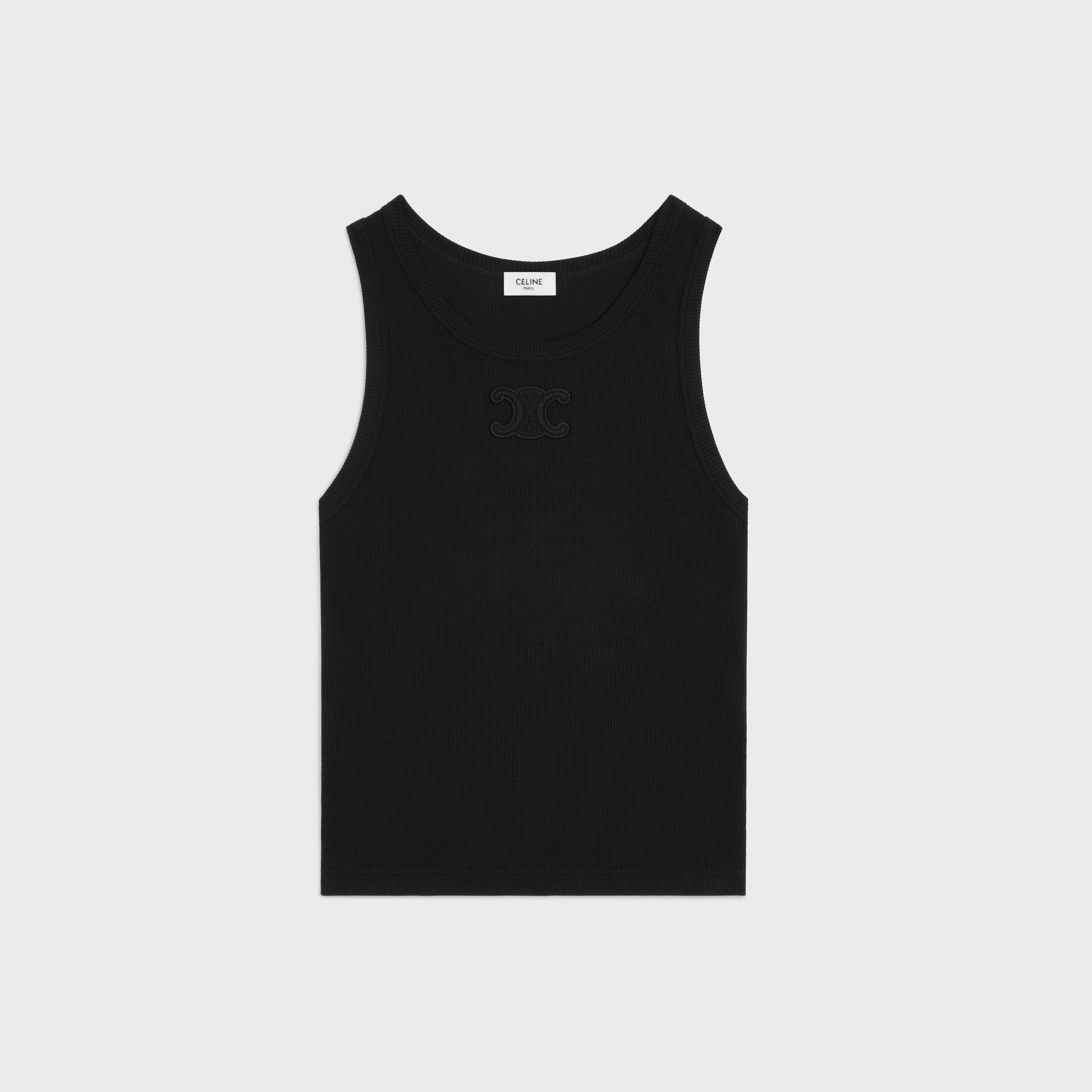 CELINE - 【新品】  CELINE / セリーヌ | パターン切替 ノースリーブカットソー チュニック ハンガー付き | 38 | ライトブルー | レディース CELINE / セリーヌ | パターン切替 ノースリーブカットソー