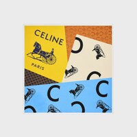 ผ้าผืนสี่เหลี่ยมผ้าไหมทวิลล์ - สีฟ้า/สีครีม/สีเหลือง -  - 1 | CELINE