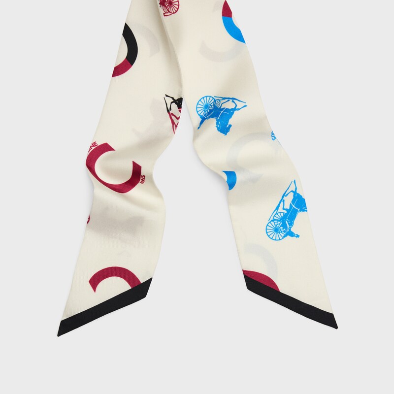 Lavalliere IN CELINE SULKY SILK TWILL - VANILLA/BLUE/BROWN -  - 1 | CELINE