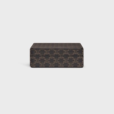 SQUARED BOX IN TRIOMPHE CANVAS - BLACK / TAN - HOME - tileIndex | CELINE