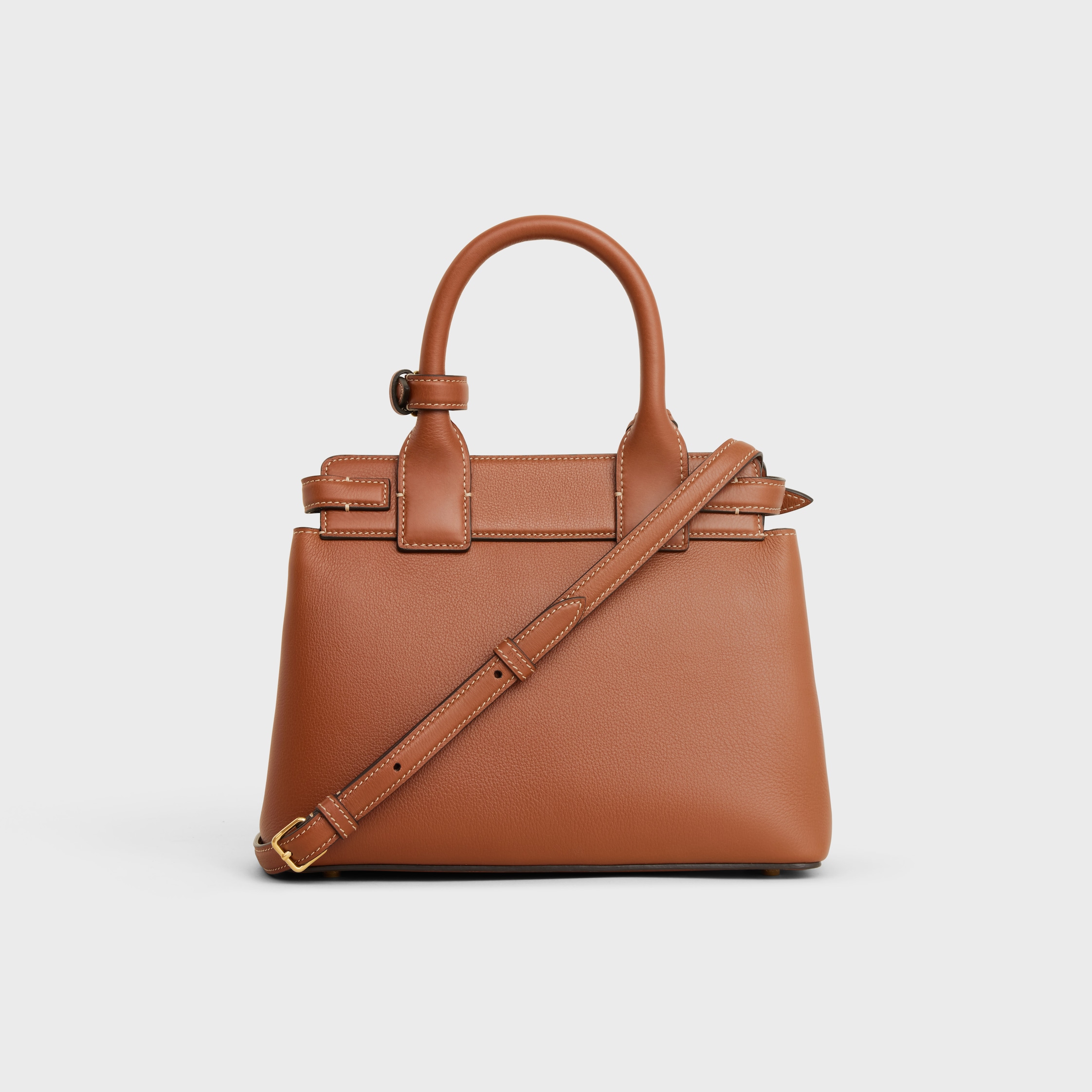TEEN CELINE CONTI BAG IN SUPPLE GRAINED CALFSKIN - TAN | CELINE