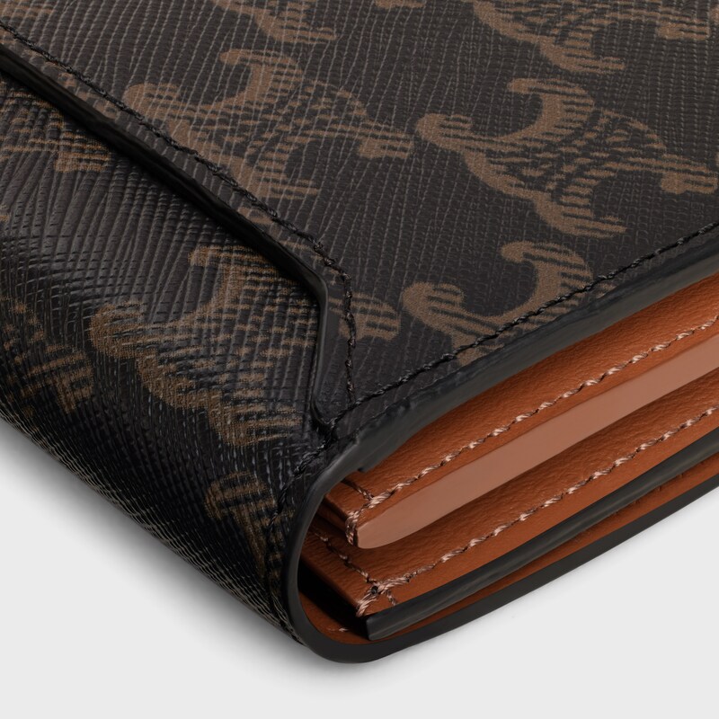 Business Card Holder in Triomphe Canvas - TAN - TRIOMPHE CANVAS COLLECTION - 1 | CELINE