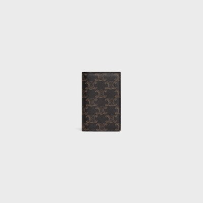 VERTICAL CARD HOLDER IN Triomphe Canvas - BLACK - TRIOMPHE CANVAS - tileIndex | CELINE