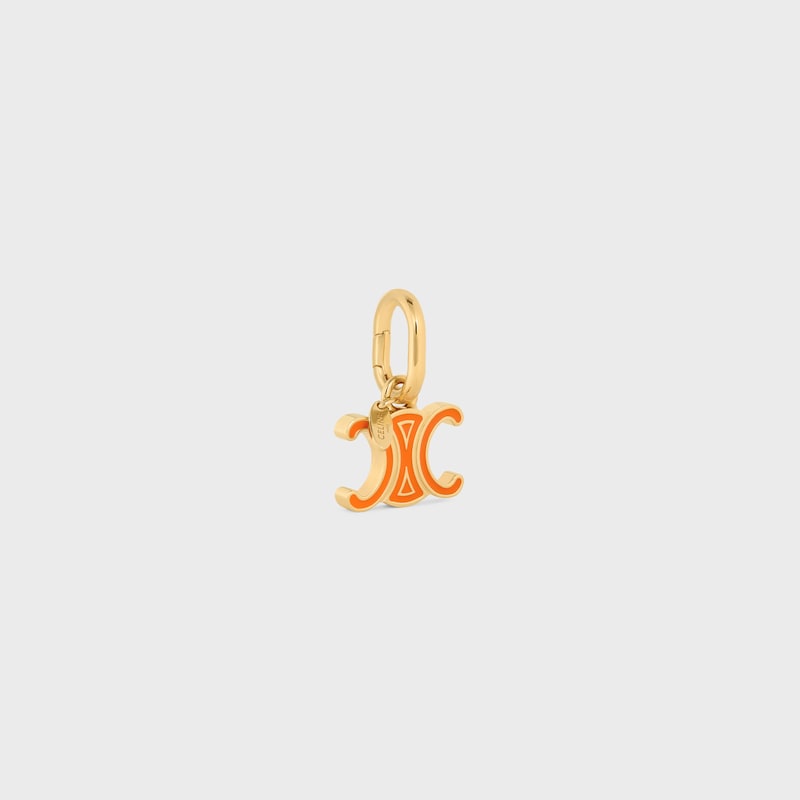 Triomphe Celine Charms en &eacute;mail et Laiton Dor&eacute; - Dor&eacute; et Orange - CELINE CHARMS - 1 | CELINE