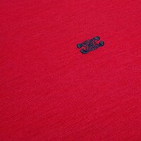 turtleneck top IN wool jersey - ROUGE CERISE/NAVY -  - 1 | CELINE