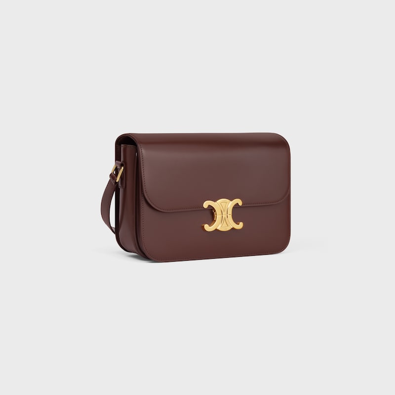 SAC TRIOMPHE CLASSIQUE veau brillant - Ch&acirc;taigne - TRIOMPHE - 1 | CELINE