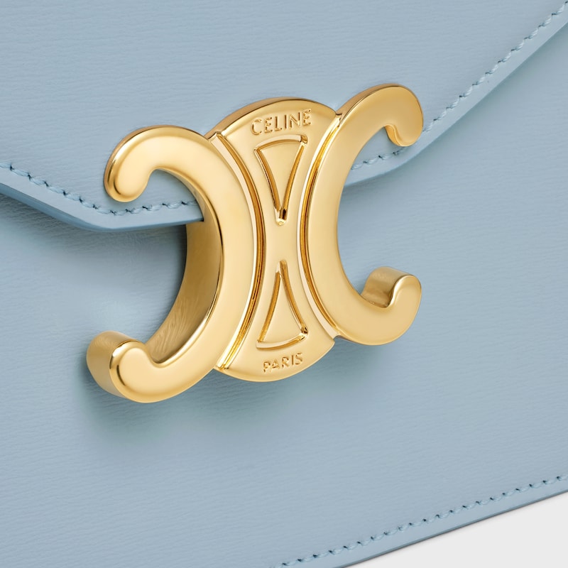 WALLET ON CHAIN MARGO in Shiny calfskin - PALE BLUE - ESSENTIAL GIFTS - 1 | CELINE