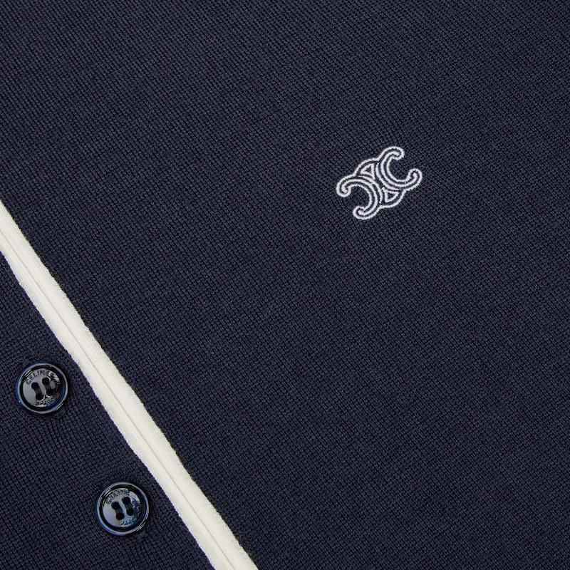 polo cachemire coton fin - NAVY/WHITE -  - 1 | CELINE