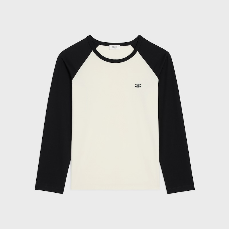 triomphe t-shirt IN cotton jersey - CREAM / BLACK -  - 1 | CELINE