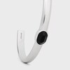 Celine Bevelled Cuff in Onyx and Sterling Silver with Rhodium finish - BLACK / SILVER -  - 4 | CELINE