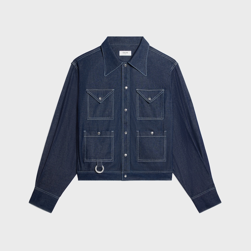 shirt IN COTTON DENIM - DARK RINSED -  - 1 | CELINE