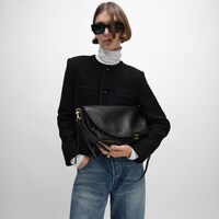 HALFMOON SOFT TRIOMPHE BAG IN SUPPLE SHINY LAMBSKIN - BLACK - NEW COLLECTION WOMEN - 2 | CELINE