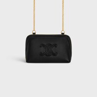 Clutch mit Kette Cuir Triomphe AUS glattem Kalbsleder - SCHWARZ - BRIEFTASCHEN MIT KETTE - 1 | CELINE