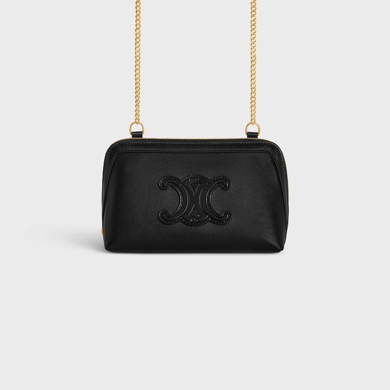 Clutch on Chain IN smooth calfskin - BLACK - MORE LINES - 1 | CELINE