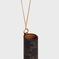 标志印花牛皮革口红项链 - 黄褐色 - 美容用品 - 2 | CELINE