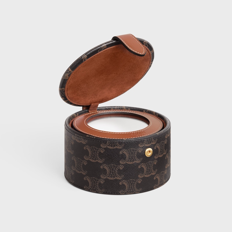 標誌印花牛皮革珠寶盒 - 棕黃色 - 精品甄選 - 1 | CELINE