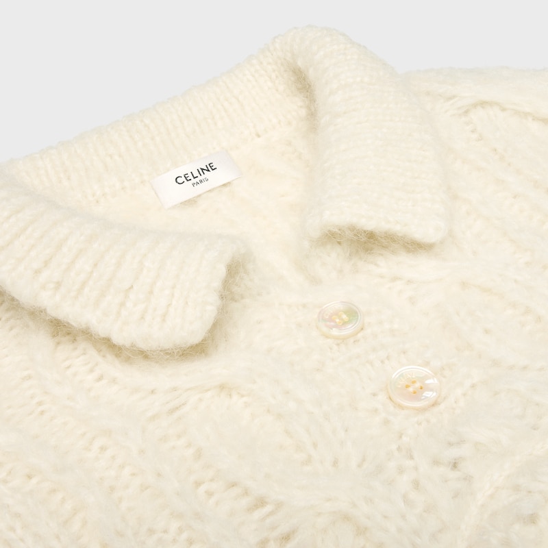 sweater IN aran mohair and wool - OFF WHITE -  - 1 | CELINE