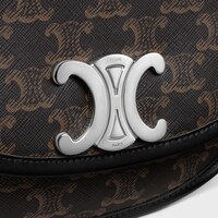 MEDIUM BESACE TRIOMPHE IN TRIOMPHE CANVAS AND CALFSKIN - BLACK - NEW - 1 | CELINE