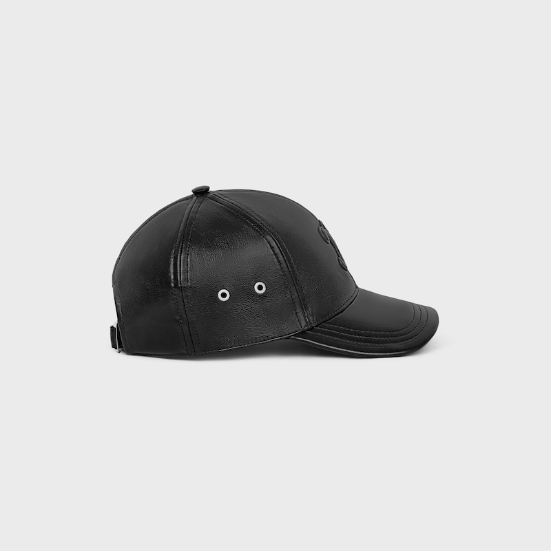 triomphe baseball cap IN LAMBSKIN - BLACK -  - 1 | CELINE