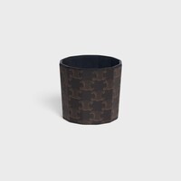 Candle Case in Triomphe Canvas and Calfskin - TAN - HOME - 2 | CELINE
