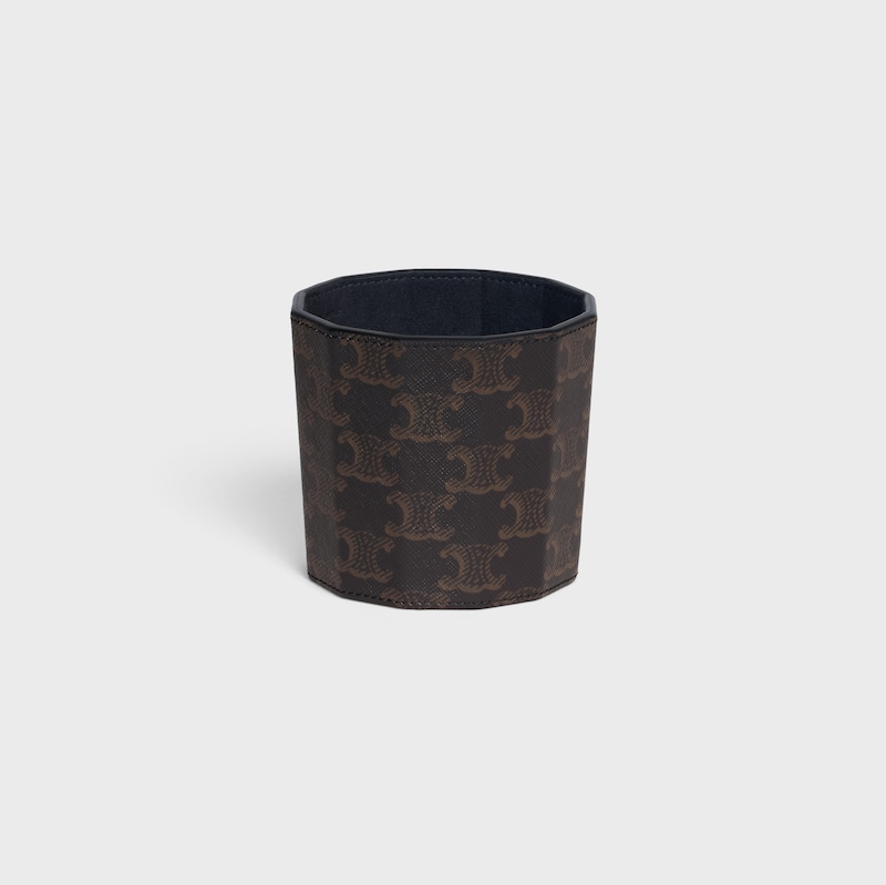 Candle Case in Triomphe Canvas and Calfskin - TAN - HAND-PICKED GIFTS - 1 | CELINE