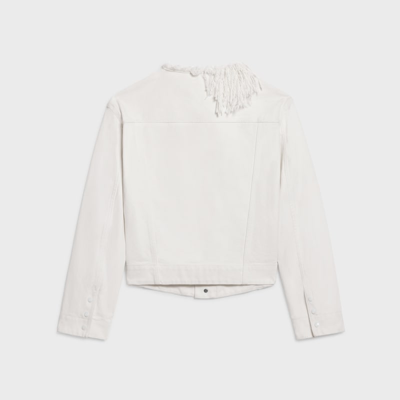 chasseur jacket IN heavy cotton twill - 白色重石洗 -  - 1 | CELINE