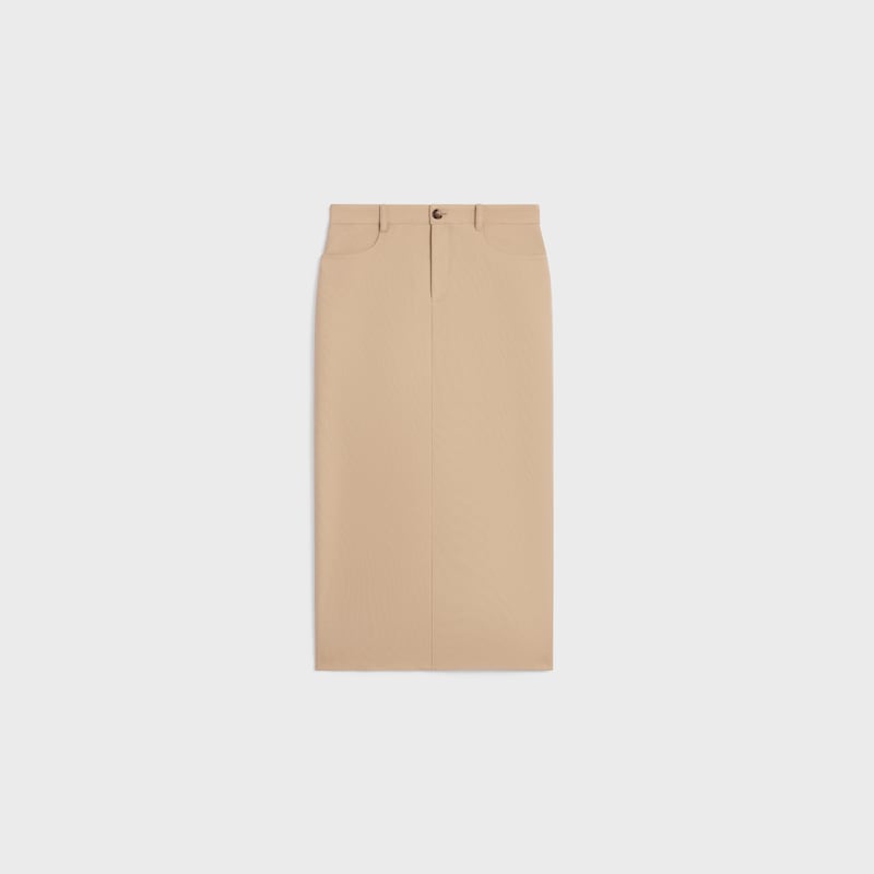 pencil skirt IN cashmere mohair natt&eacute; - DESERT -  - 1 | CELINE