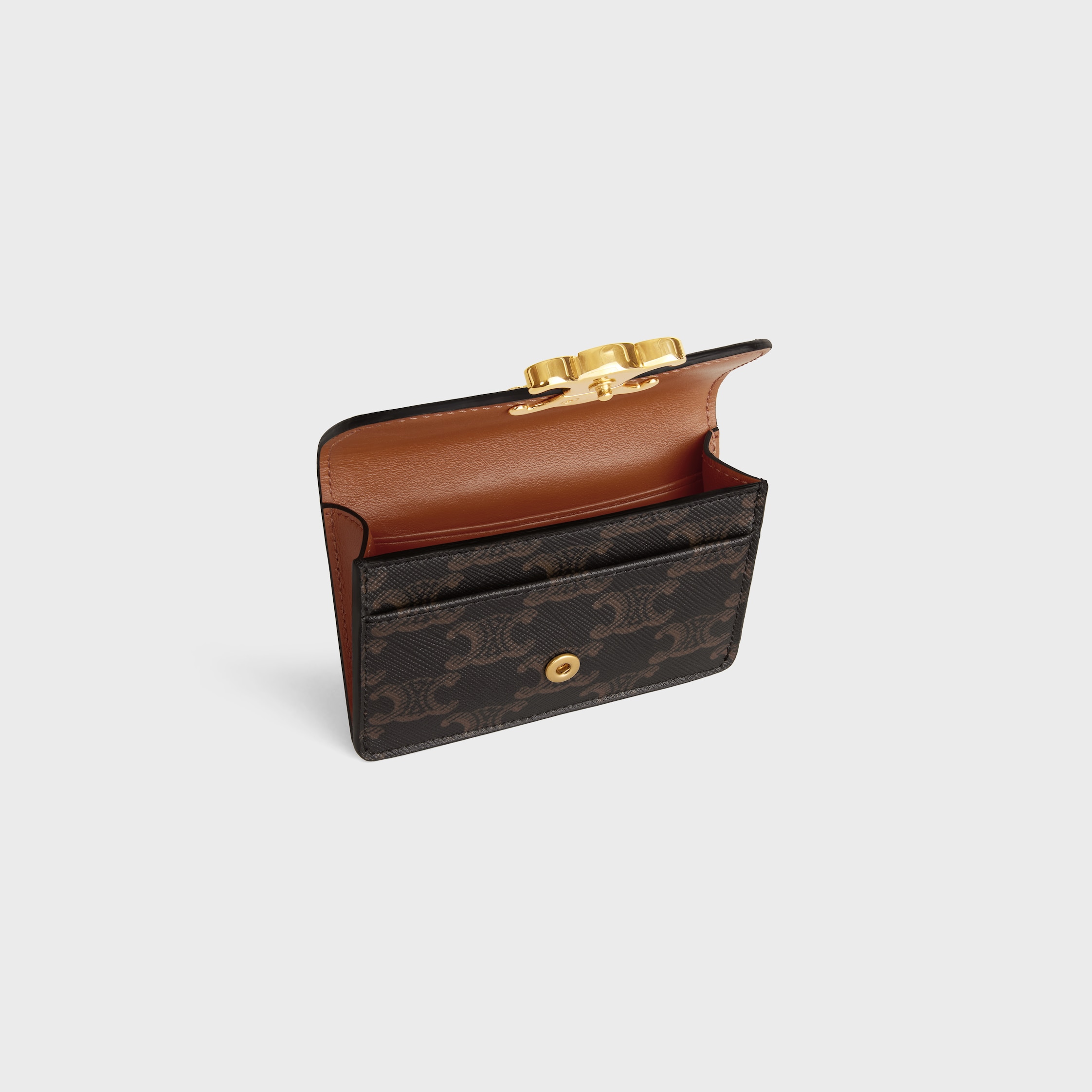 【関税&送料込】Celine Triomphe Card Holder Women's Business card holder in Triomphe canvas and lambskin