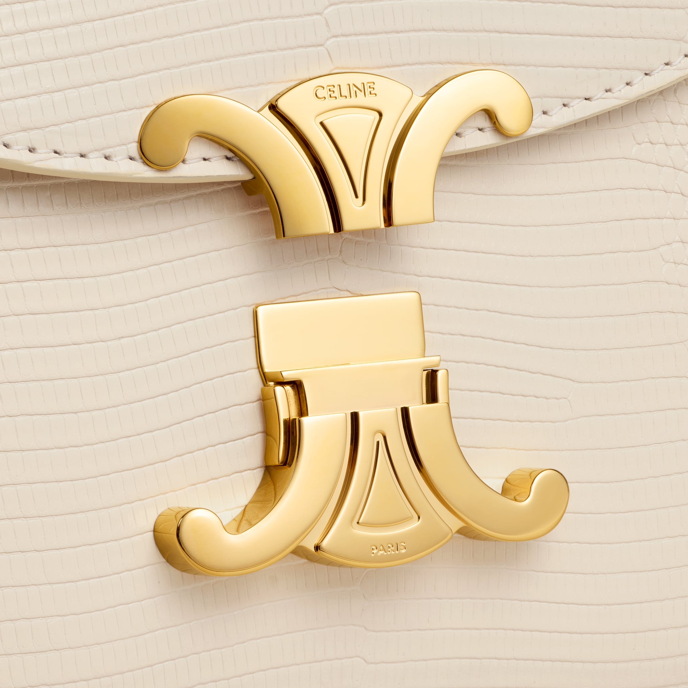 CELINE パルファン 15mL アイボリー Teen Triomphe Bag in lizard - PALE BEIGE | CELINE