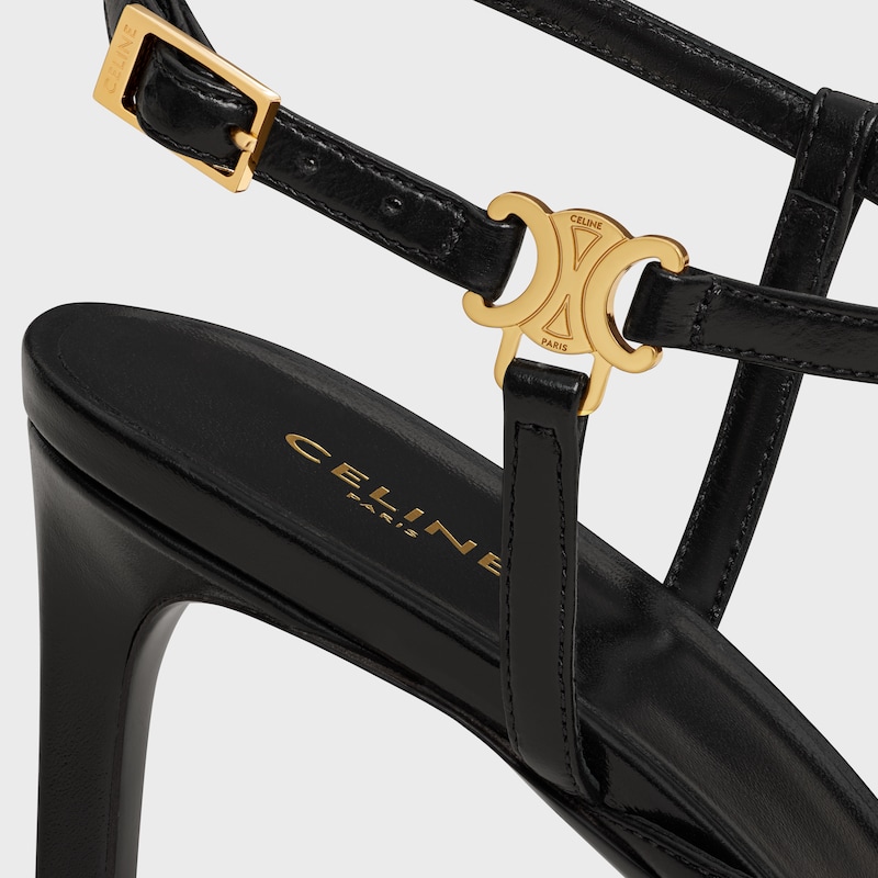 CELINE AVA SANDAL IN LAMBSKIN - BLACK -  - 1 | CELINE