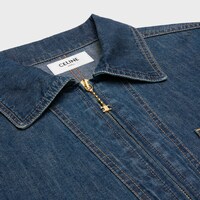 quater zip shirt in dark ocean wash denim - DARK OCEAN WASH -  - 1 | CELINE