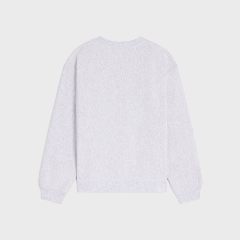 sweatshirt IN cotton fleece - PALE GREY/RED -  - 1 | CELINE