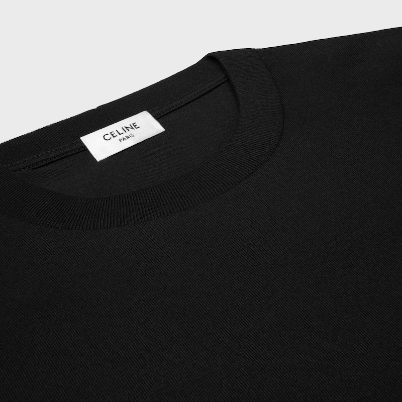 T-SHIRT IN cotton jersey - BLACK/ROUGE CERISE -  - 1 | CELINE