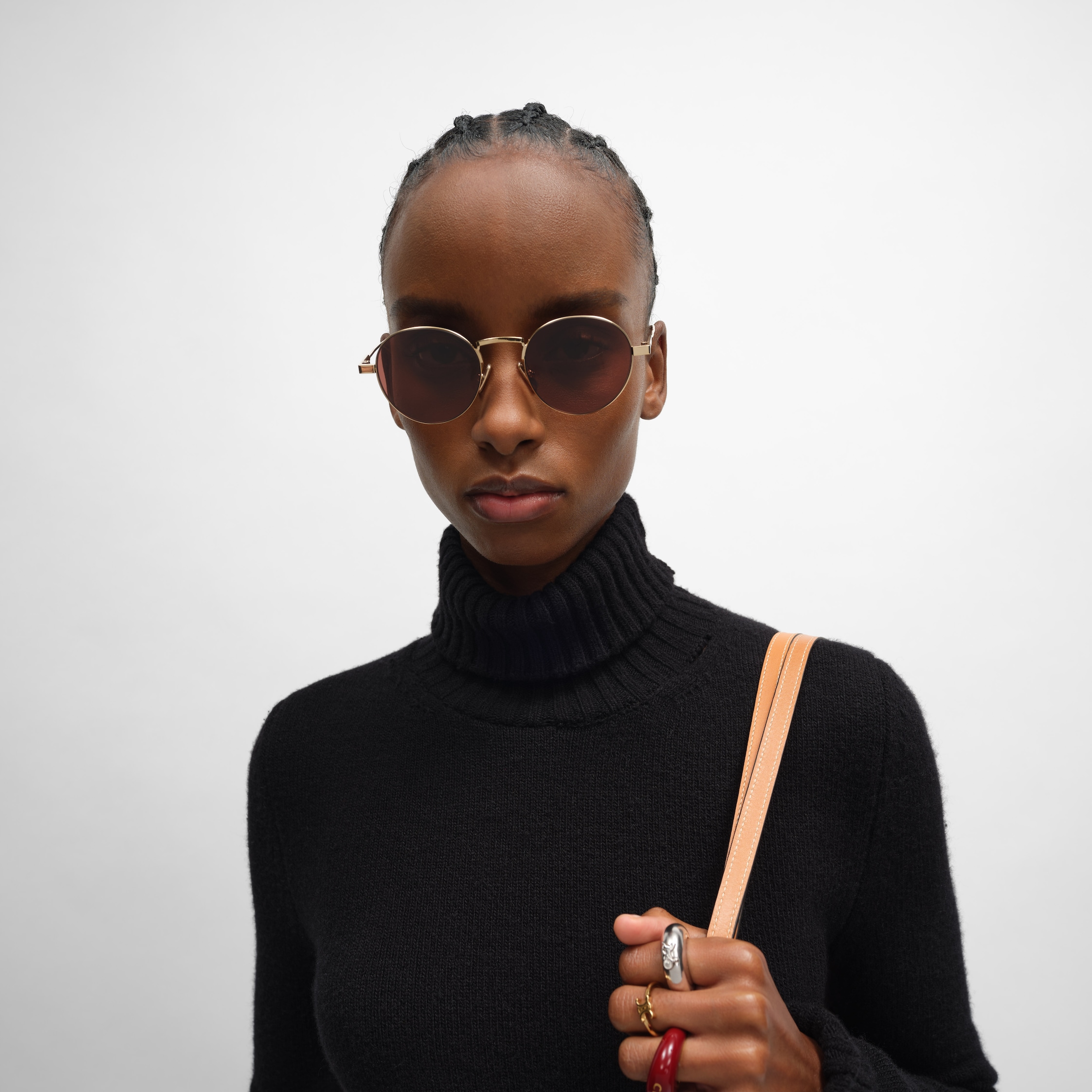 Metal Frame 28 sunglasses in Metal - Light Gold / Brown | CELINE